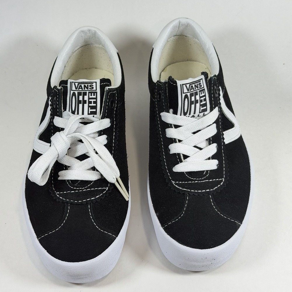 Vans Size-6.5 Womens Unisex Sport Low Skate Sneakers Shoes Black/White Retro - Picture 3 of 9